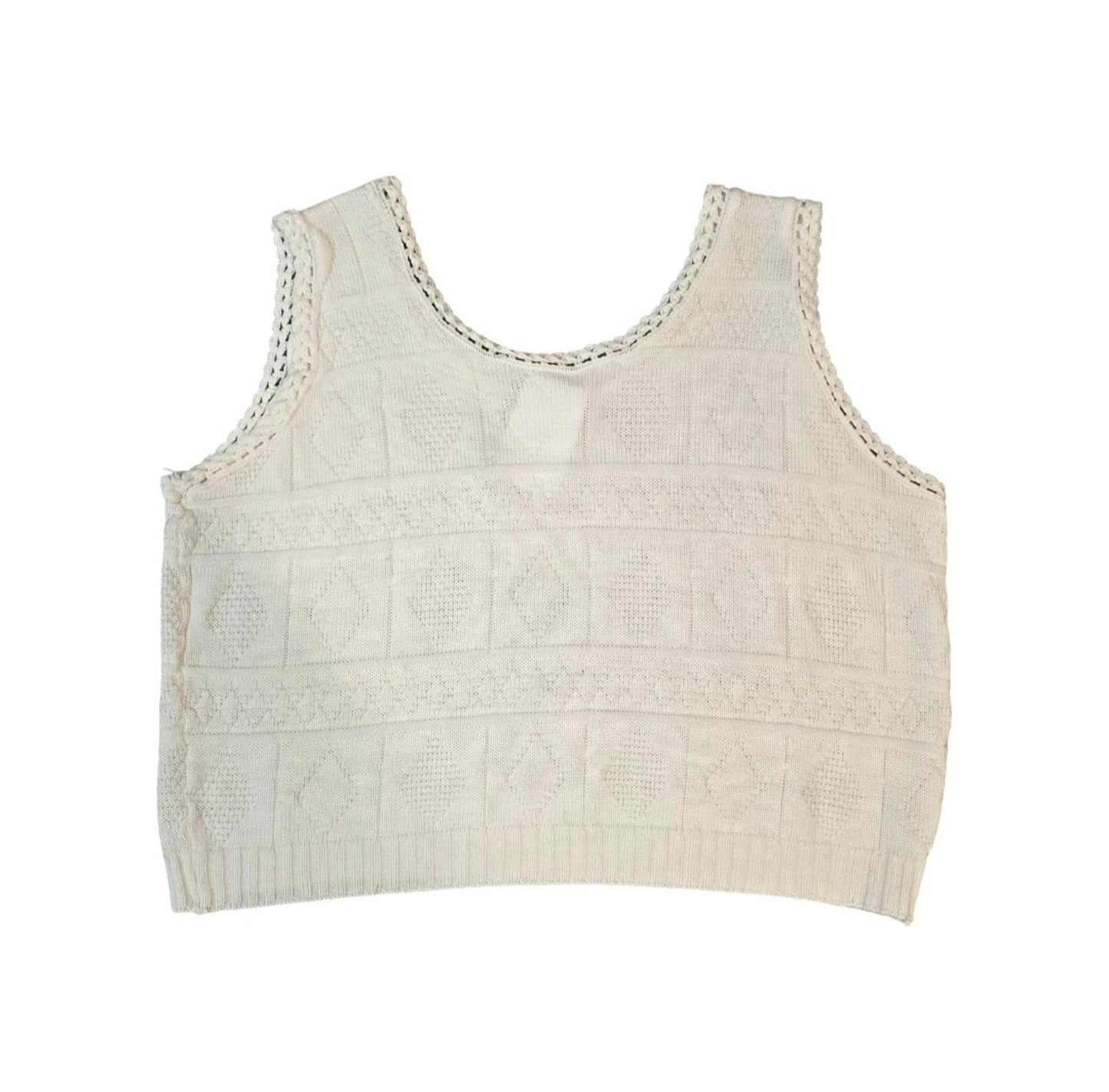 White knitted tank top / vest one size