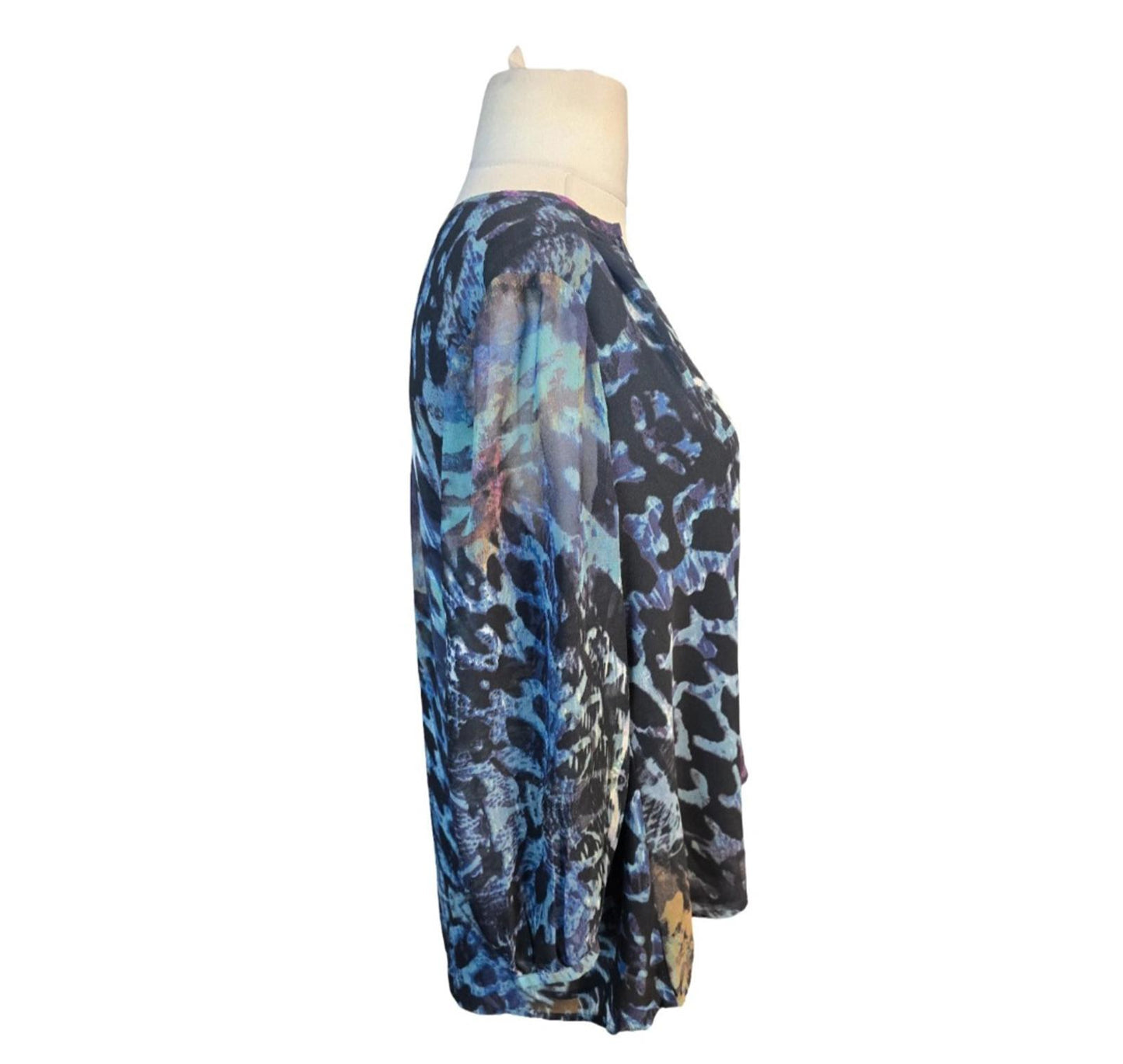 Together sheer multicoloured v neck blouse size 14