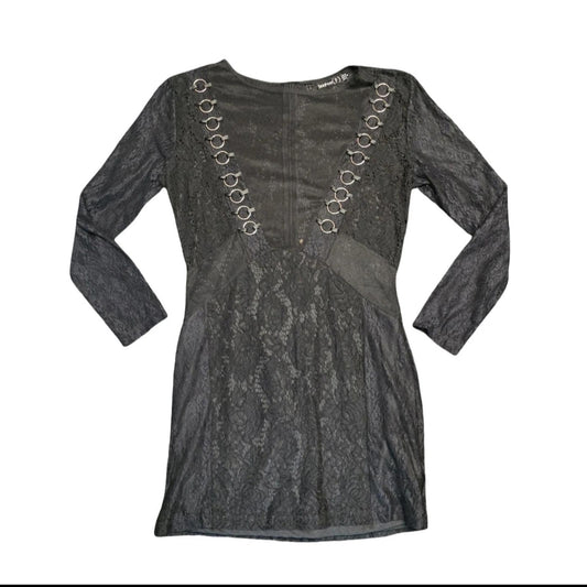 Boohoo petite black sheer dress size 12