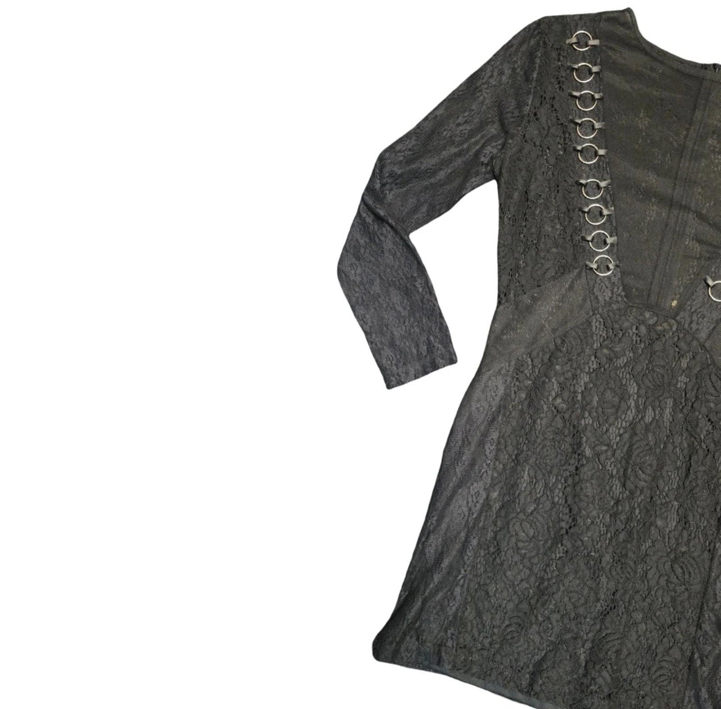 Boohoo petite black sheer dress size 12