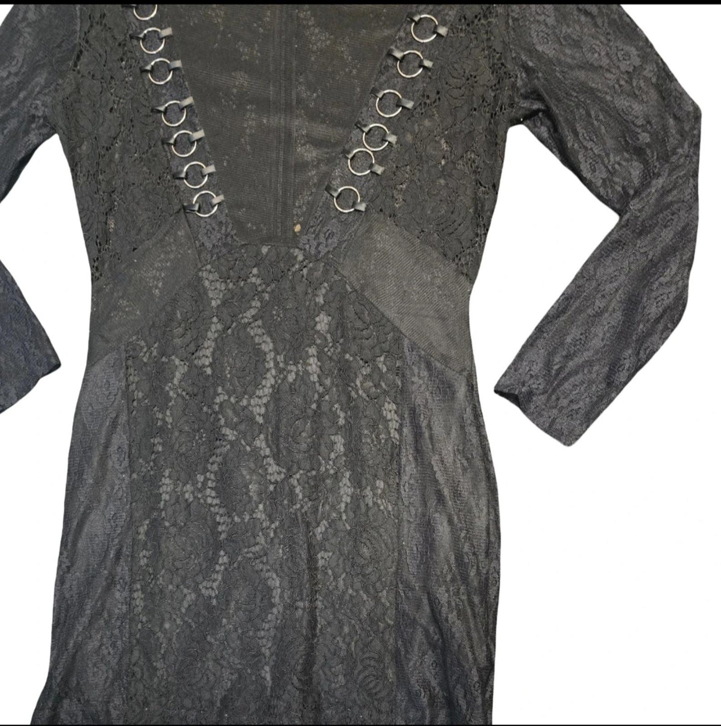 Boohoo petite black sheer dress size 12