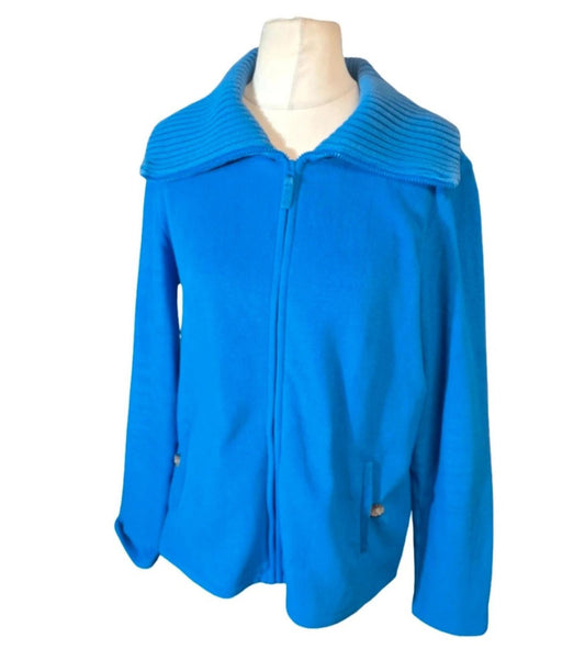 Lands End blue fleece zip up jumper size 10/12