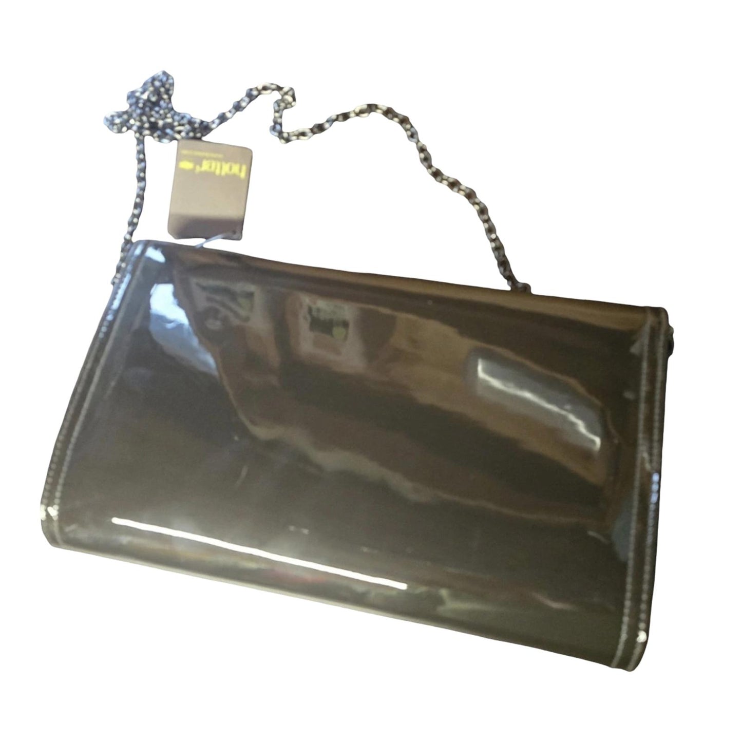 Hotter Grey Patent Clutch Bag with Chain Strap – New with Tags