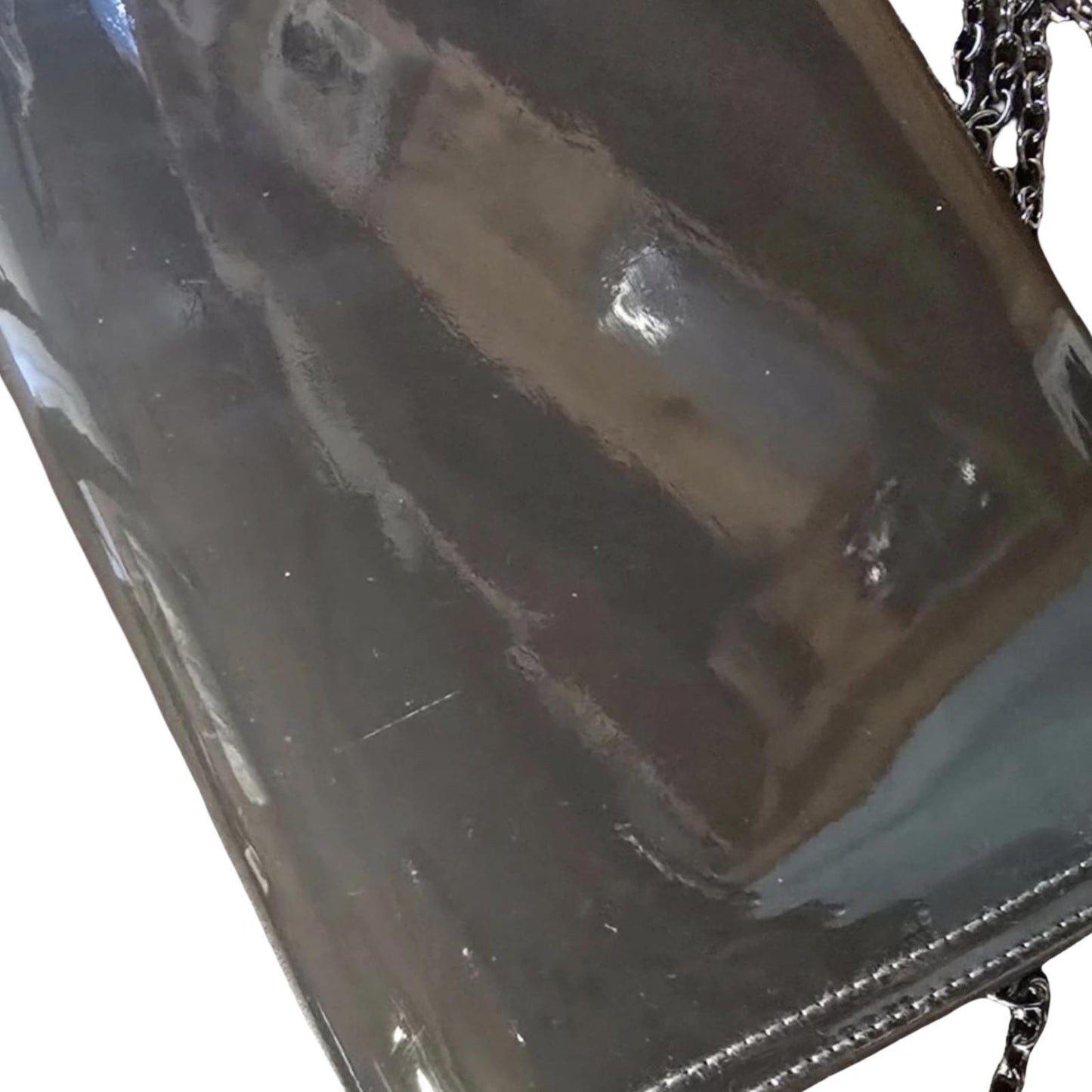 Hotter Grey Patent Clutch Bag with Chain Strap – New with Tags