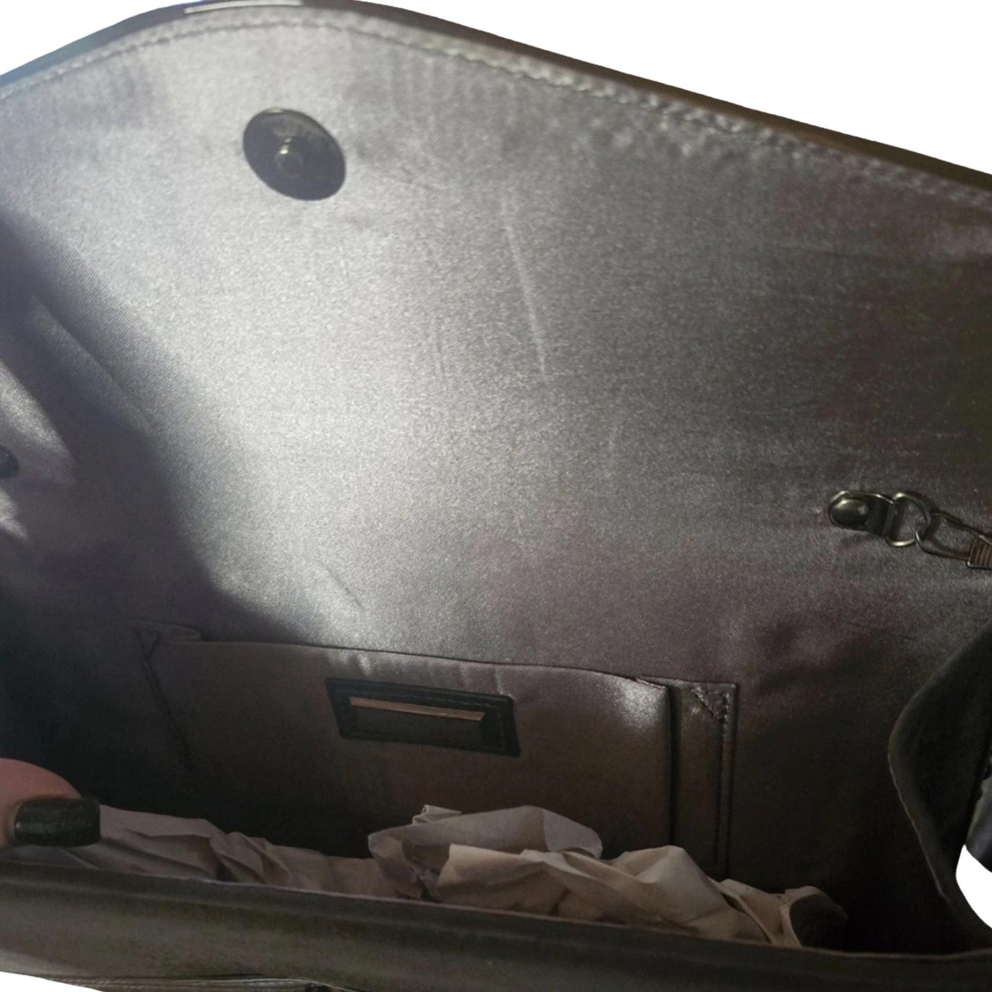 Hotter Grey Patent Clutch Bag with Chain Strap – New with Tags