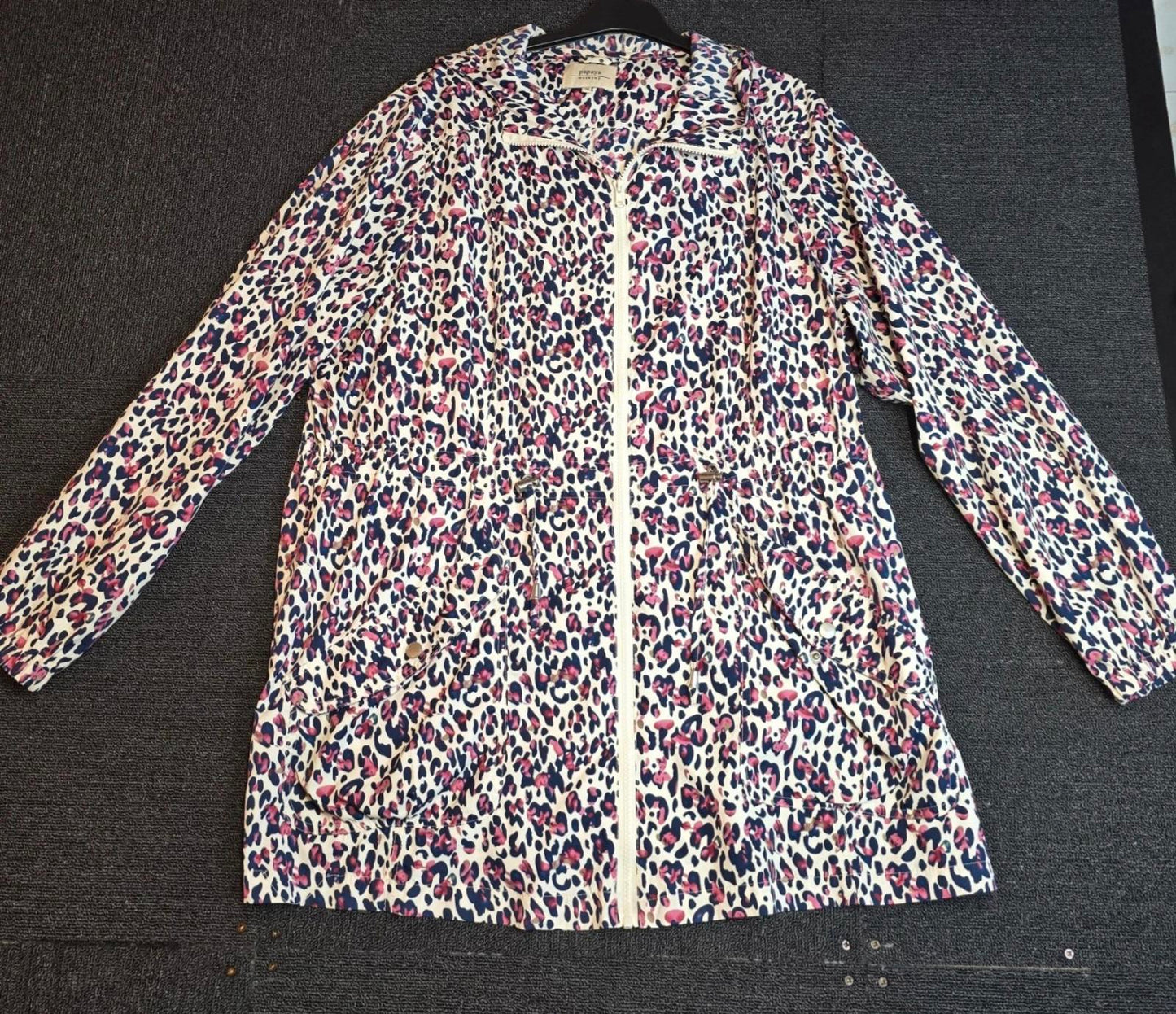 Matalan Pink & Navy Animal Print Raincoat Size 18