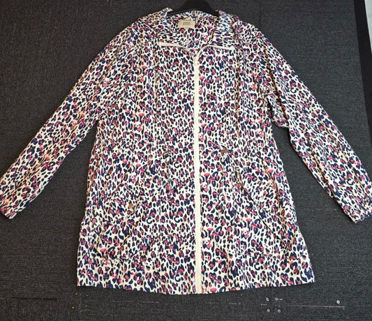 Matalan Pink & Navy Animal Print Raincoat Size 18