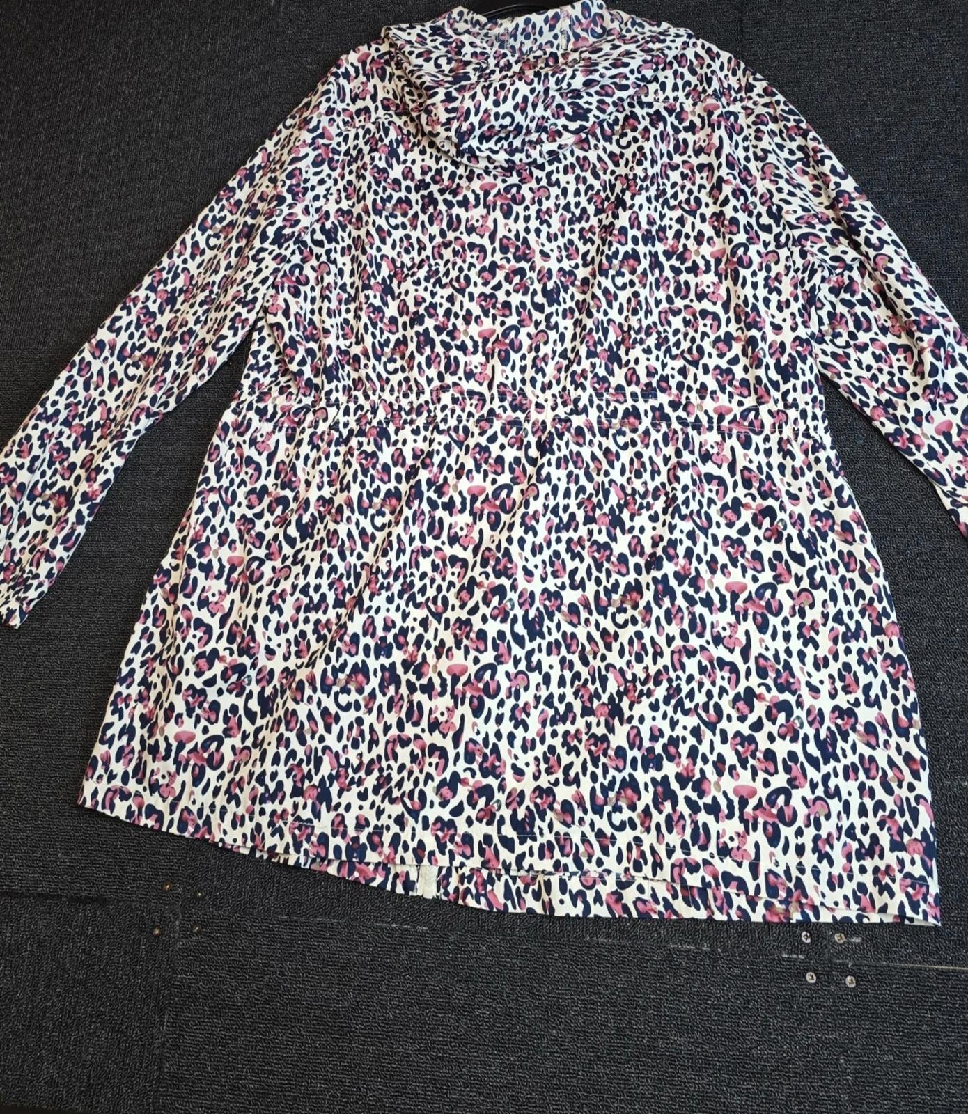 Matalan Pink & Navy Animal Print Raincoat Size 18