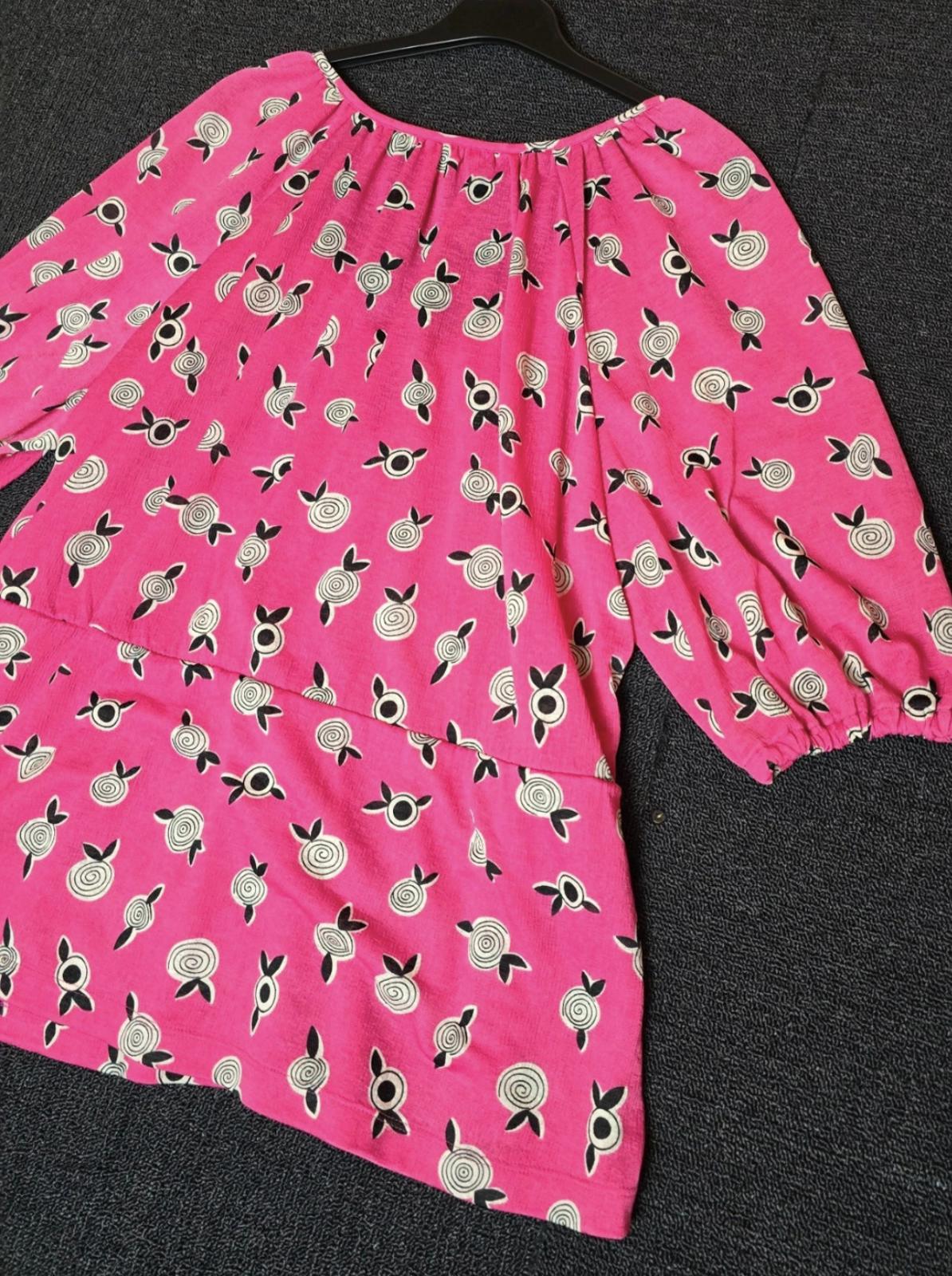 Next Celia Birtwell pink 3/4 sleeve top size 18