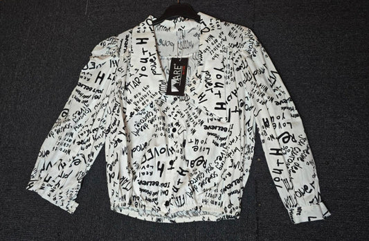 Yare by CSM print black & white crop shirt Nwt size 8/10