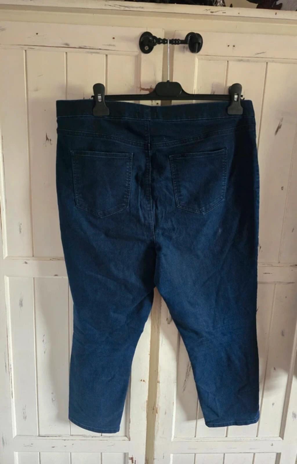 Matalan Men's Dark Navy Blue High-Waisted Cropped Jeggings Size 16