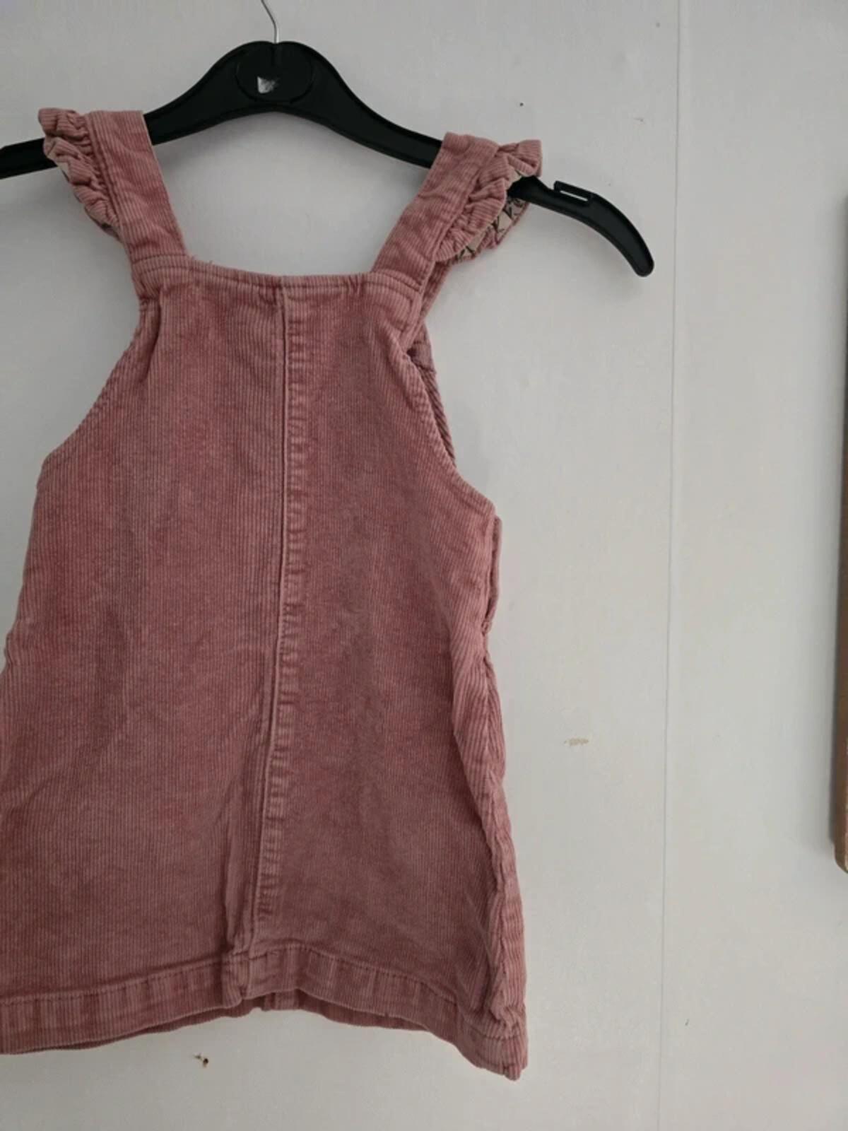 George Baby Girls Pink Corduroy Pinafore Dress 18-24 Months