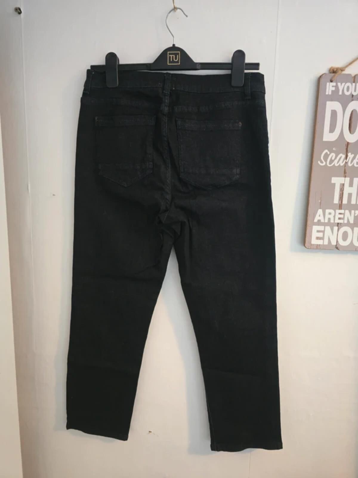 White Stuff Dark Navy 'Straight Crop' High-Waisted Jeans Size 12