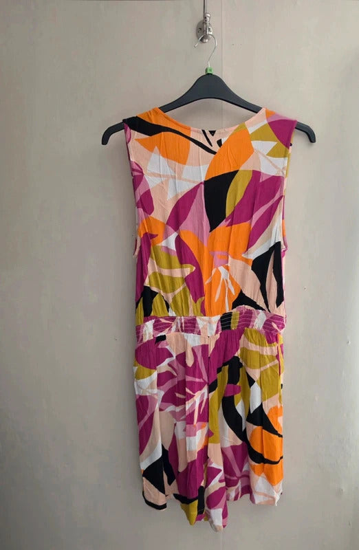 F&F Multicoloured Patterned Sleeveless Playsuit Size Large Size 16–18