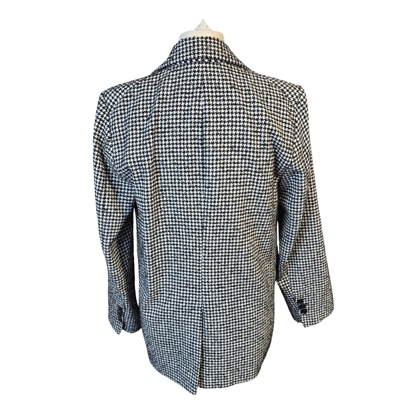 Topshop Blazer Black & White Size 12 Houndstooth Smart Causal