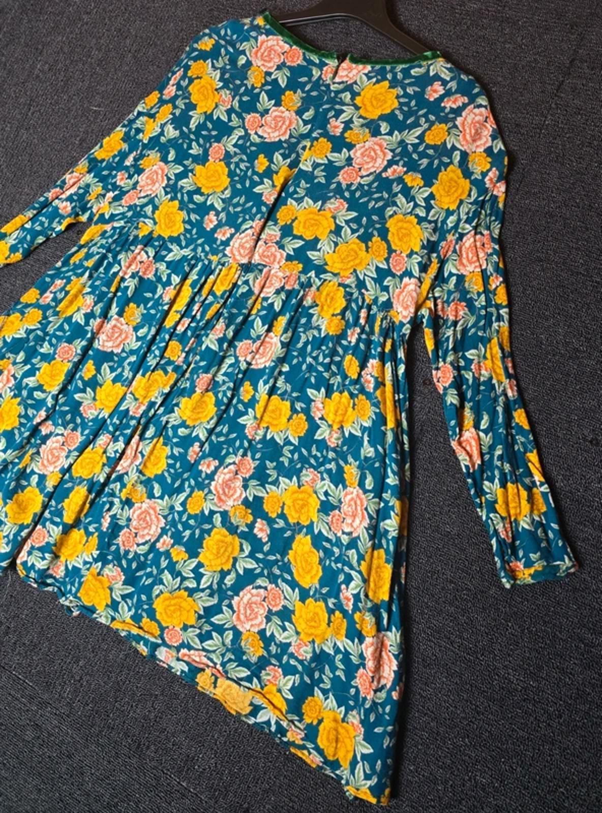 Zara multicoloured floral mini dress 3/4 sleeves M Size 10/12