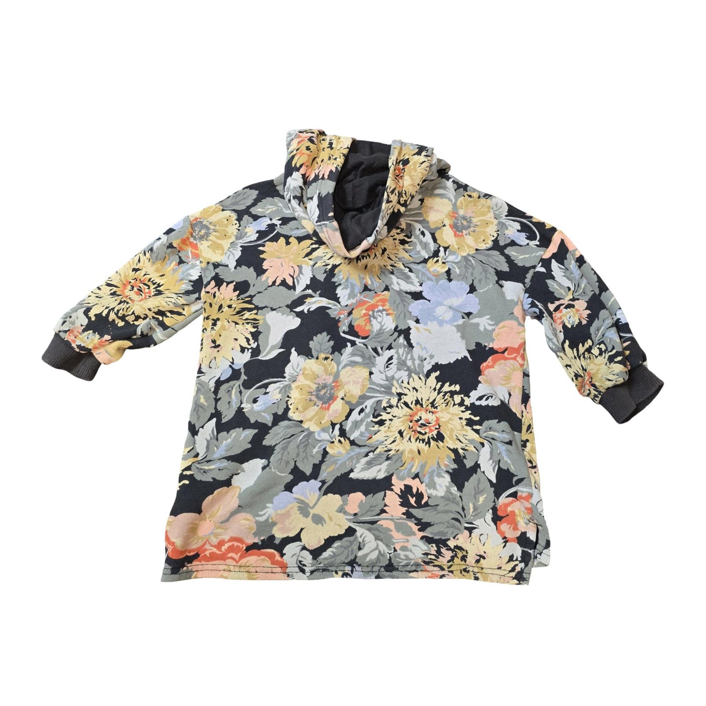 Next Girls Floral Hoodie Multicolour Pockets Age 3–4 Years Cotton Blend