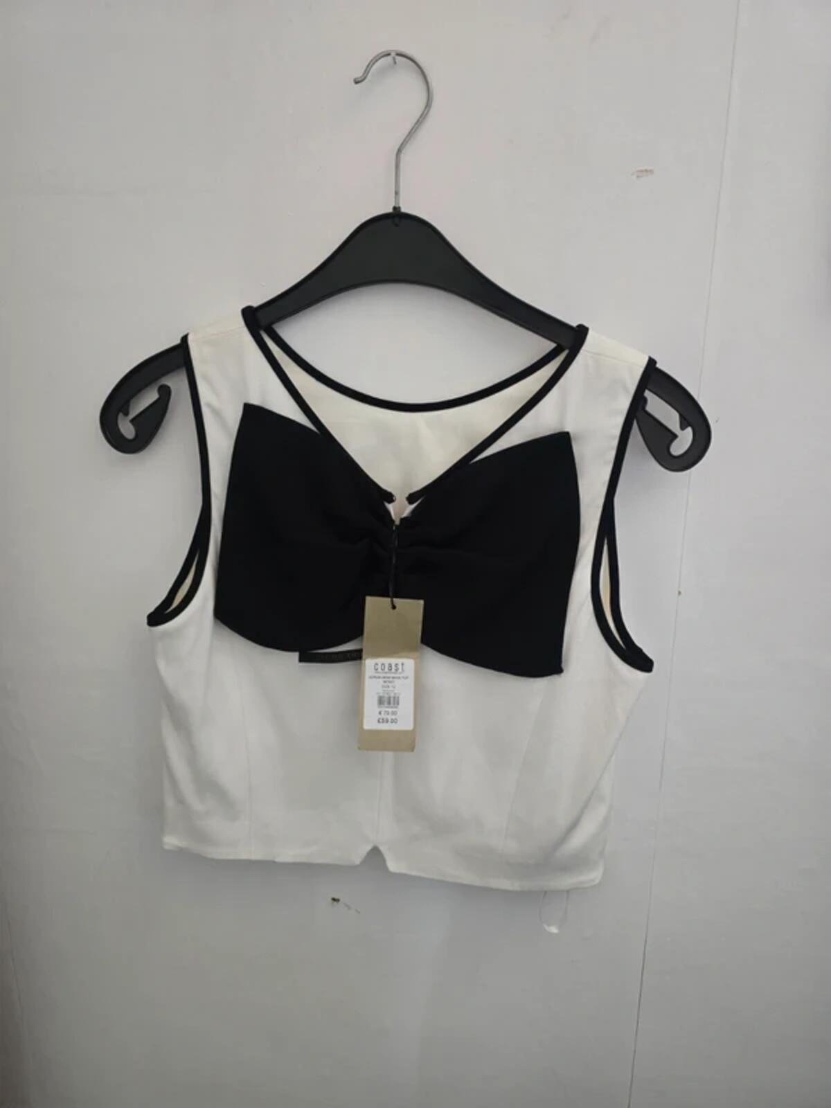 Coast 'Adrian' Mono Bow Crop Top Size 12 NWT