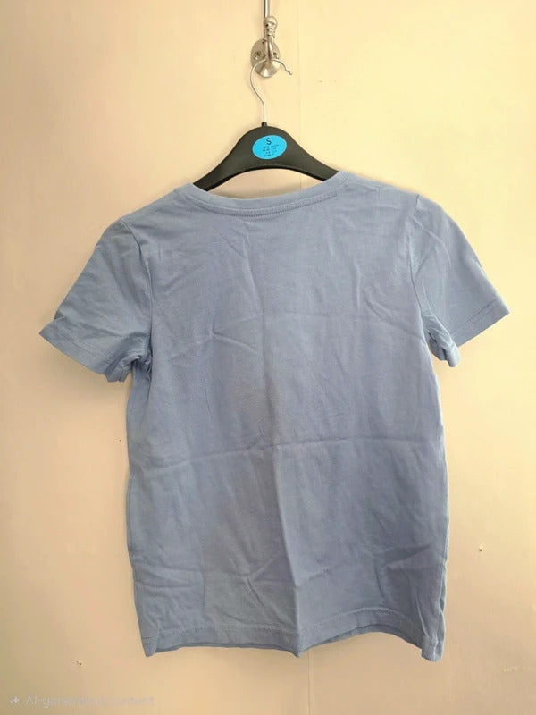 Tu Clothing Girls Soft Cornflower Blue Plain Short Sleeve Crew Neck T-Shirt Age 7 Years