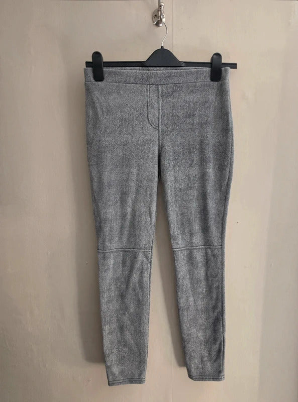 Grey High-Waisted Skinny Leg Jeggings Large (Suits Size 8-10)