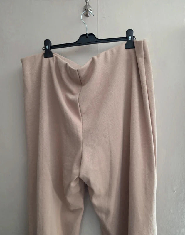 Bonmarche Beige Flared Ankle Length Elasticated Trousers Size 24