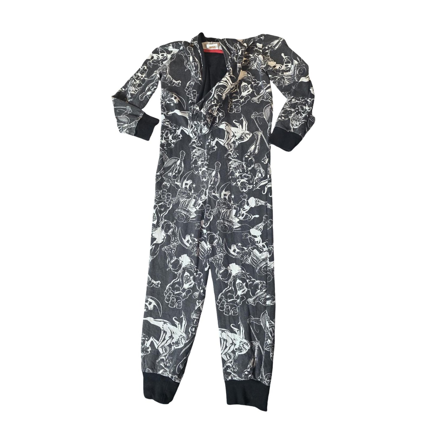 Tu Marvel Boys Black & White Onesie Hooded Zip Up Age 7–8 Years