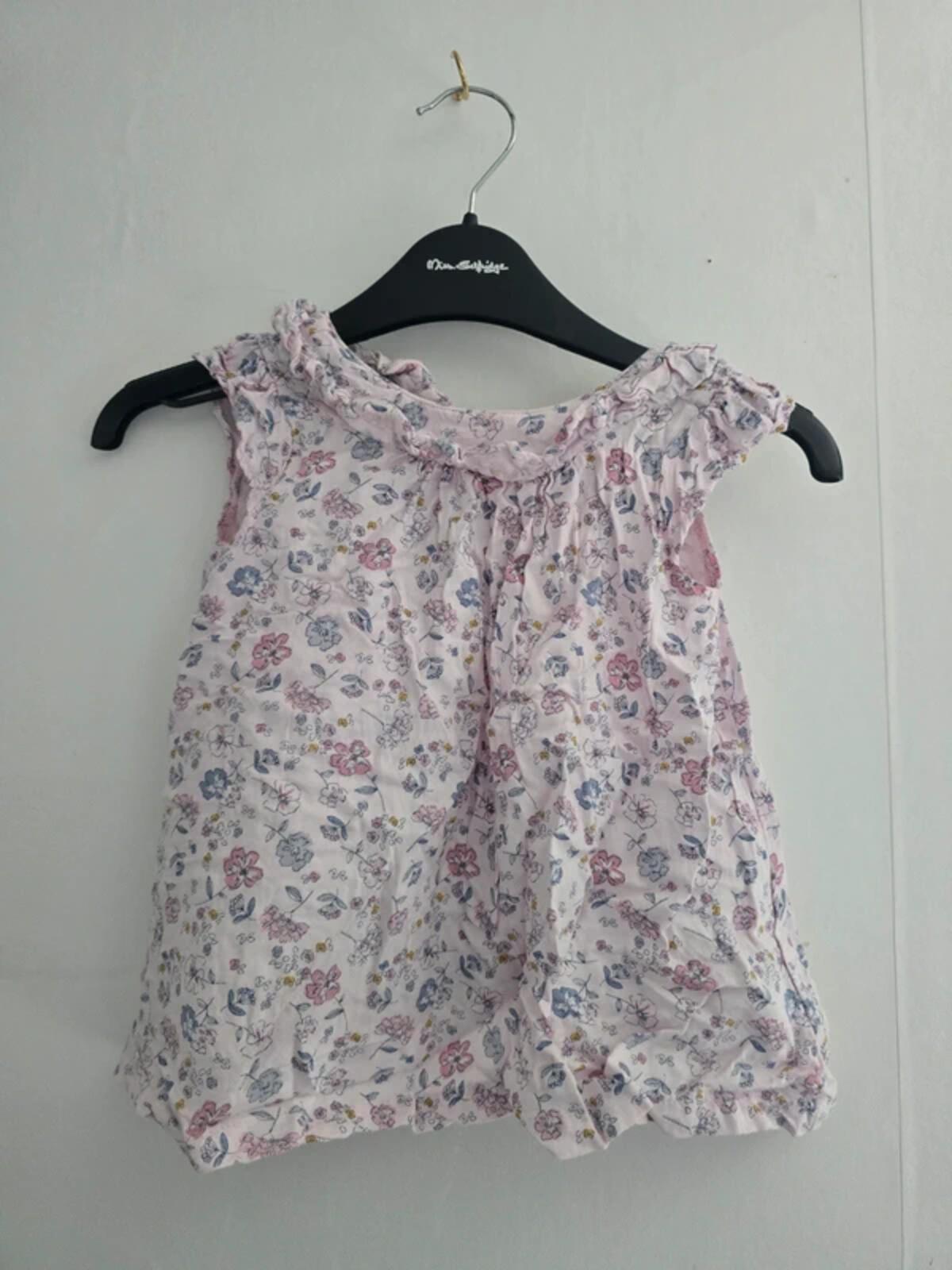 Matalan Girls Pink Floral Viscose Dress 9-12 Months