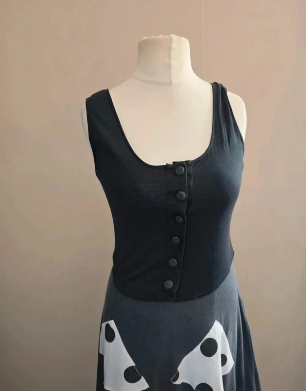 Joseph Janard Black & White Polka Dot Flared Midi/Maxi Dress EU 40 (Size 12)
