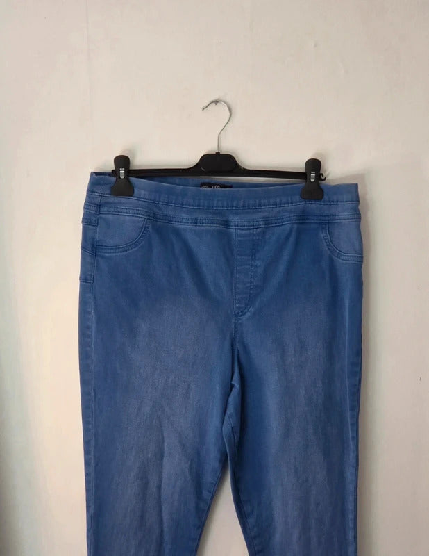 F&F Blue Denim Skinny Jeggings High Waisted Stretch Jeans Size 18 Regular