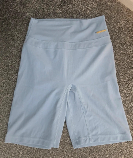 Gymshark Light Blue High Waisted Cycling Shorts S Size 6-8