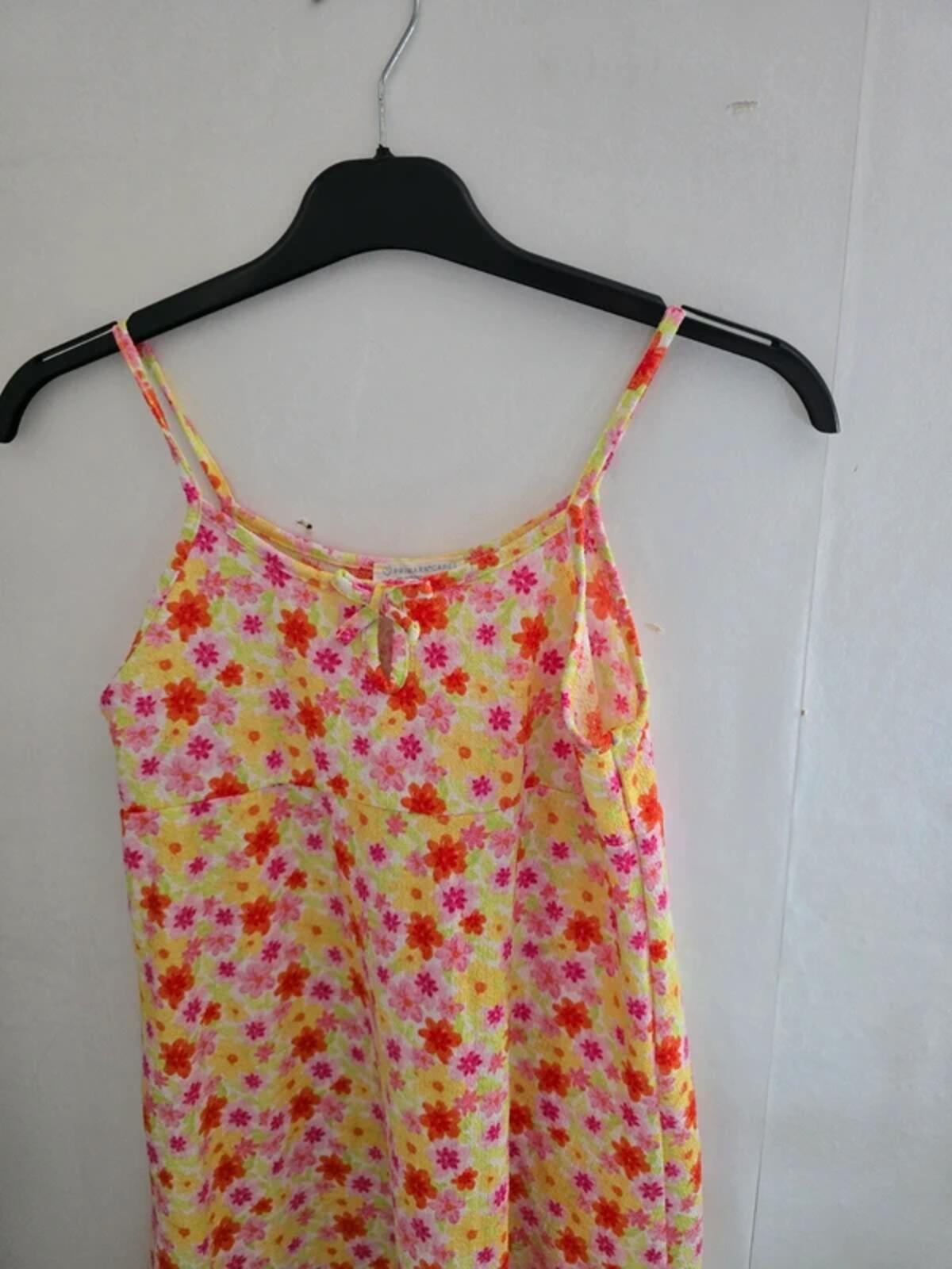 Primark Girls Red, Pink & Yellow-Green Floral Dress Size Age 11-12 Years