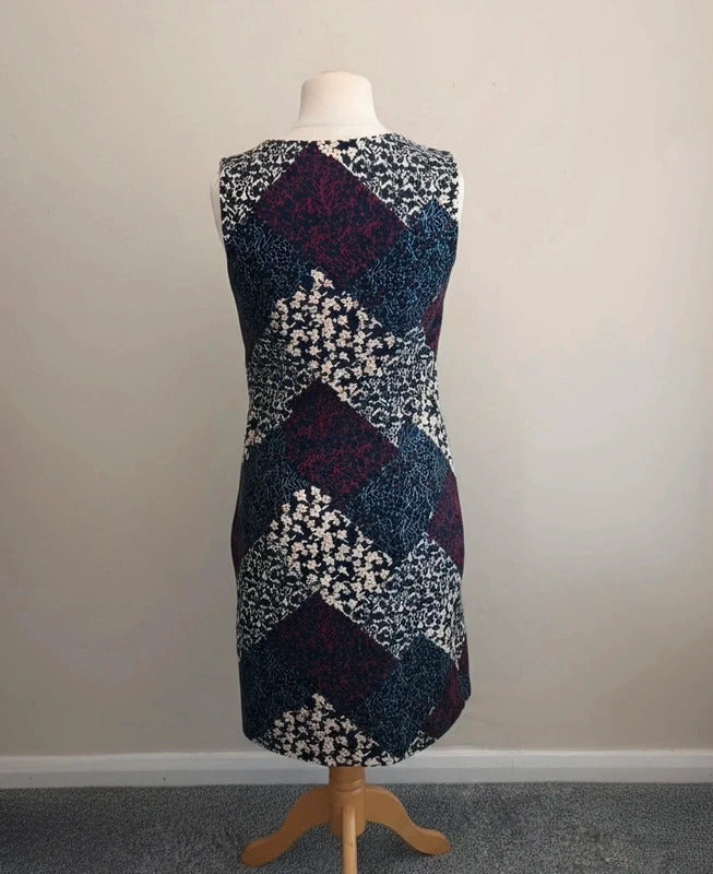 Tu Patchwork Floral A-Line Midi Dress Size 10