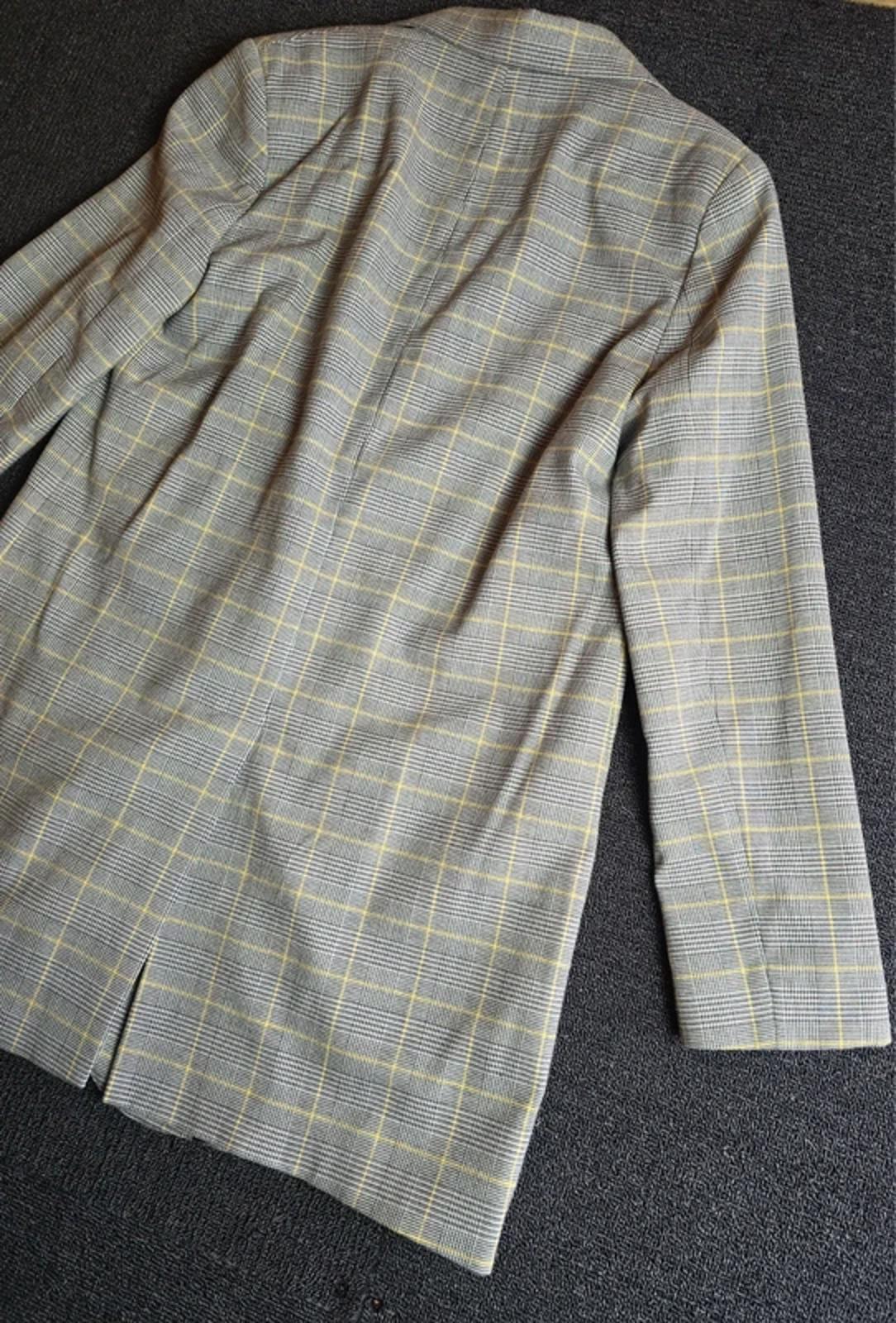 M&S Grey & Yellow Check Oversized Blazer Size 10 – Smart Layering Piece