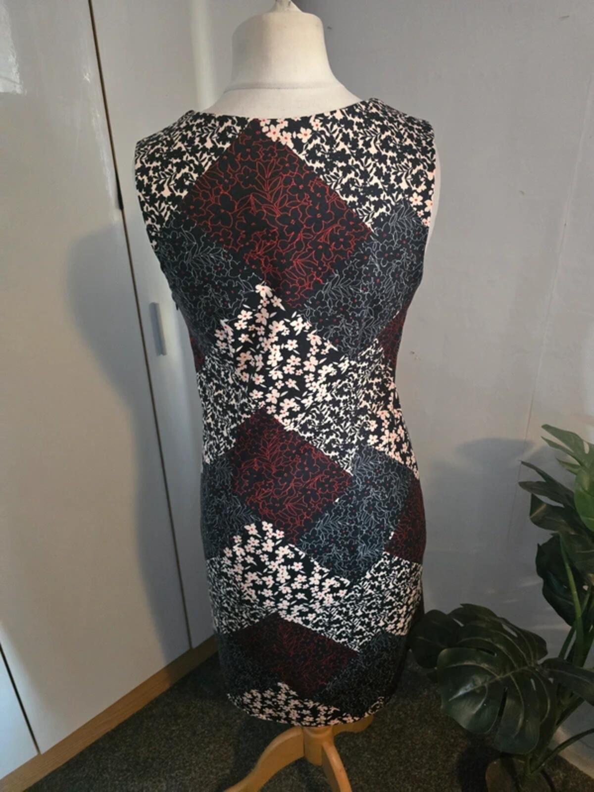 Tu Patchwork Floral A-Line Midi Dress Size 10