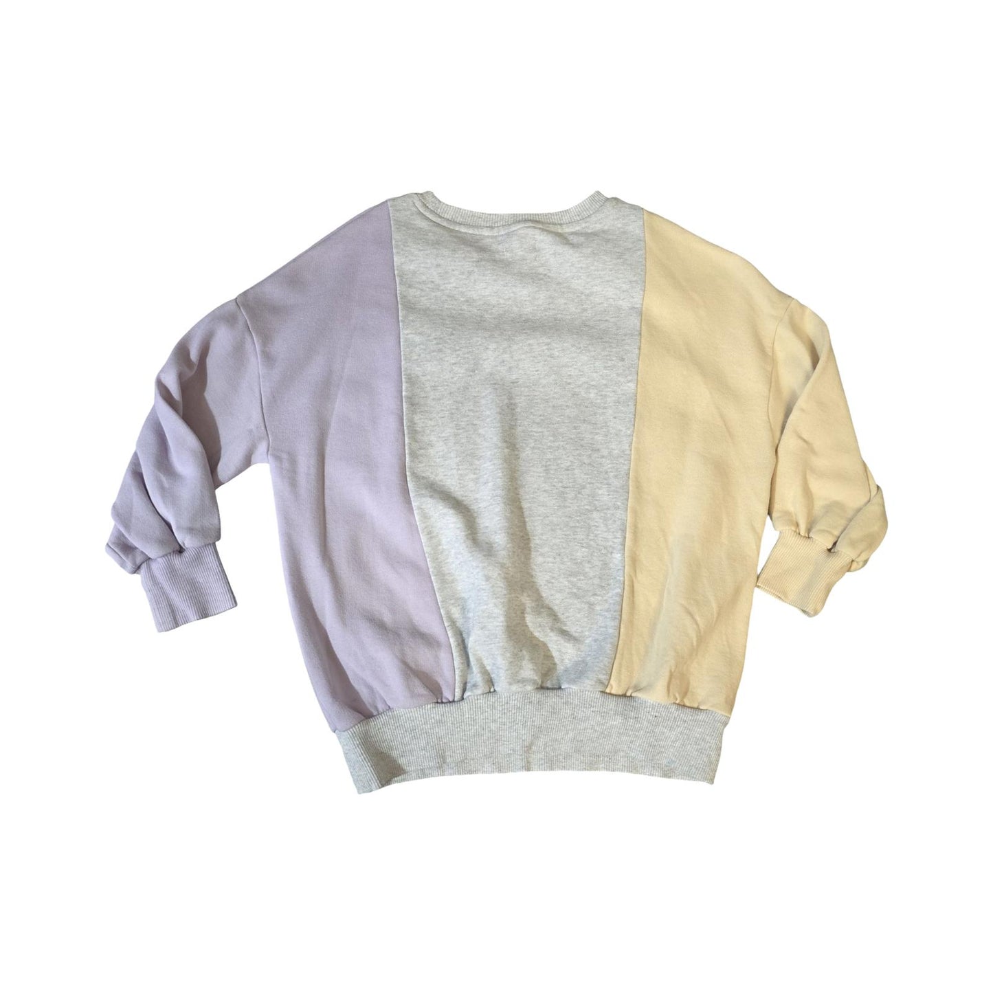 Next Girls Colourblock Oversized Jumper – Yellow/Lilac/Grey – Age 8