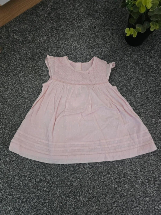 George Baby Girls Pink Floral Embossed Dress 3-6 Months