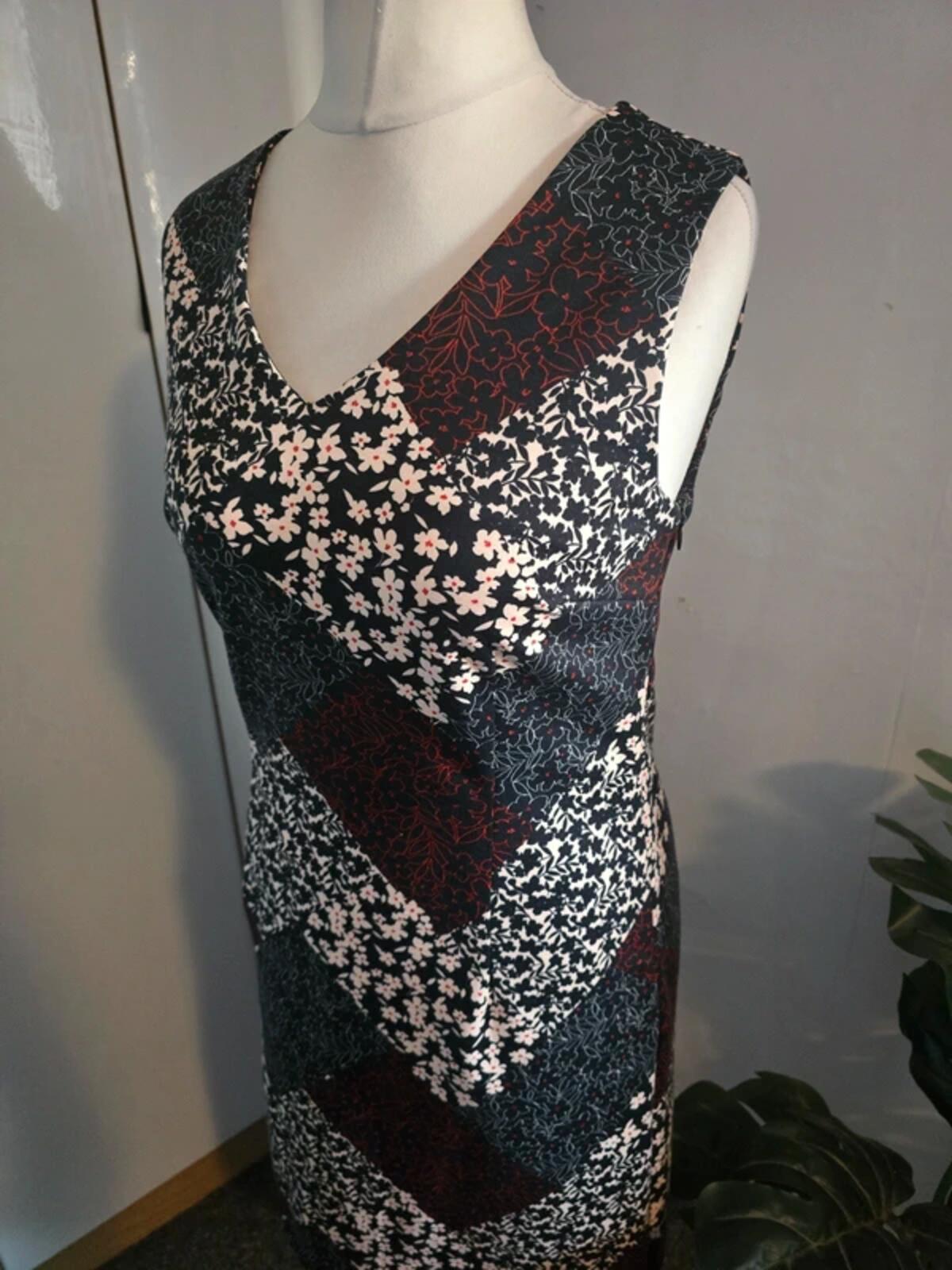 Tu Patchwork Floral A-Line Midi Dress Size 10