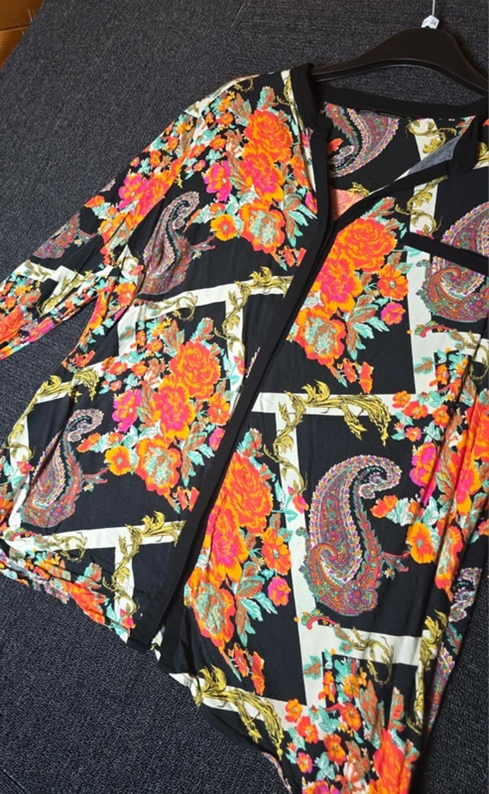 Next black multicoloured floral long sleeved blouse size 20
