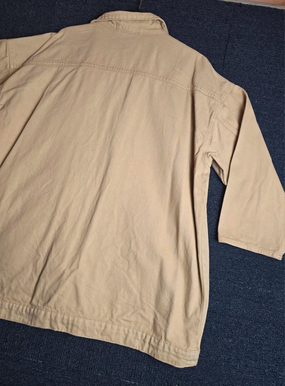 Monki Beige Oversized Jacket  M Suit Size 12/14 Cotton Button Up Patch Pockets