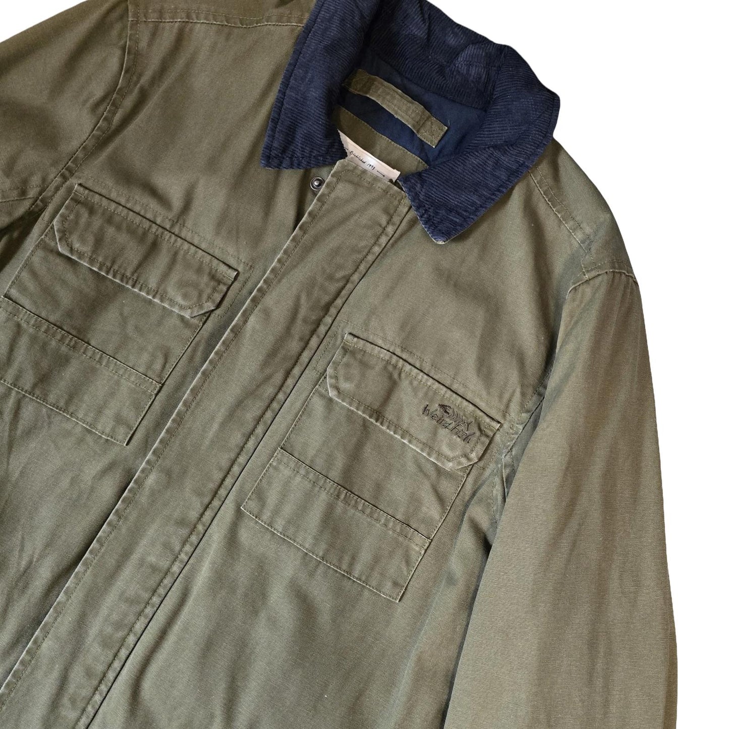 Weird Fish Men’s Khaki Utility Jacket Size S Cotton Field Coat