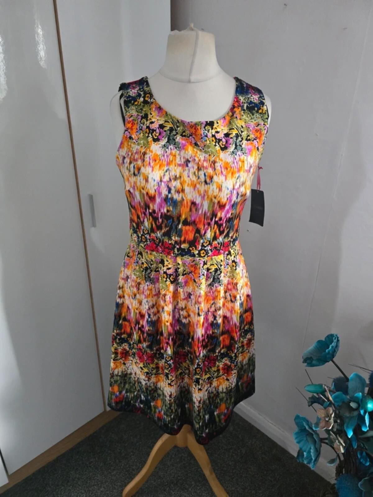 Cynthia Rowley Multicoloured Flared Dress NWT  Size 8