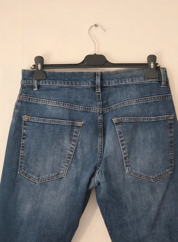 Men's Topman Stretch Slim Blue Jeans W32 Short Slim Fit Denim