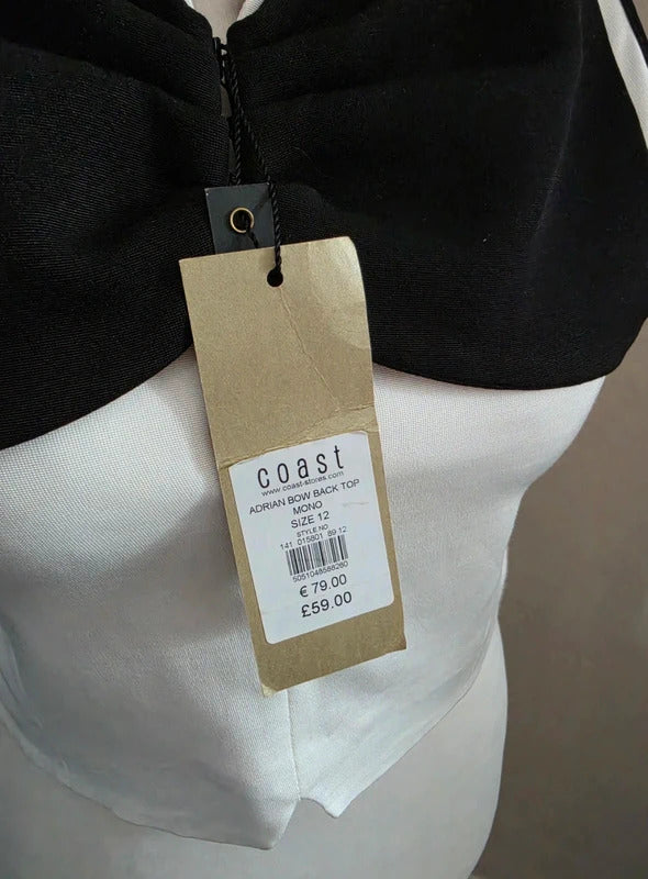 Coast 'Adrian' Mono Bow Crop Top Size 12 NWT