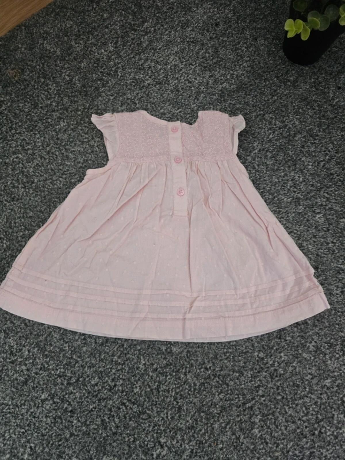 George Baby Girls Pink Floral Embossed Dress 3-6 Months