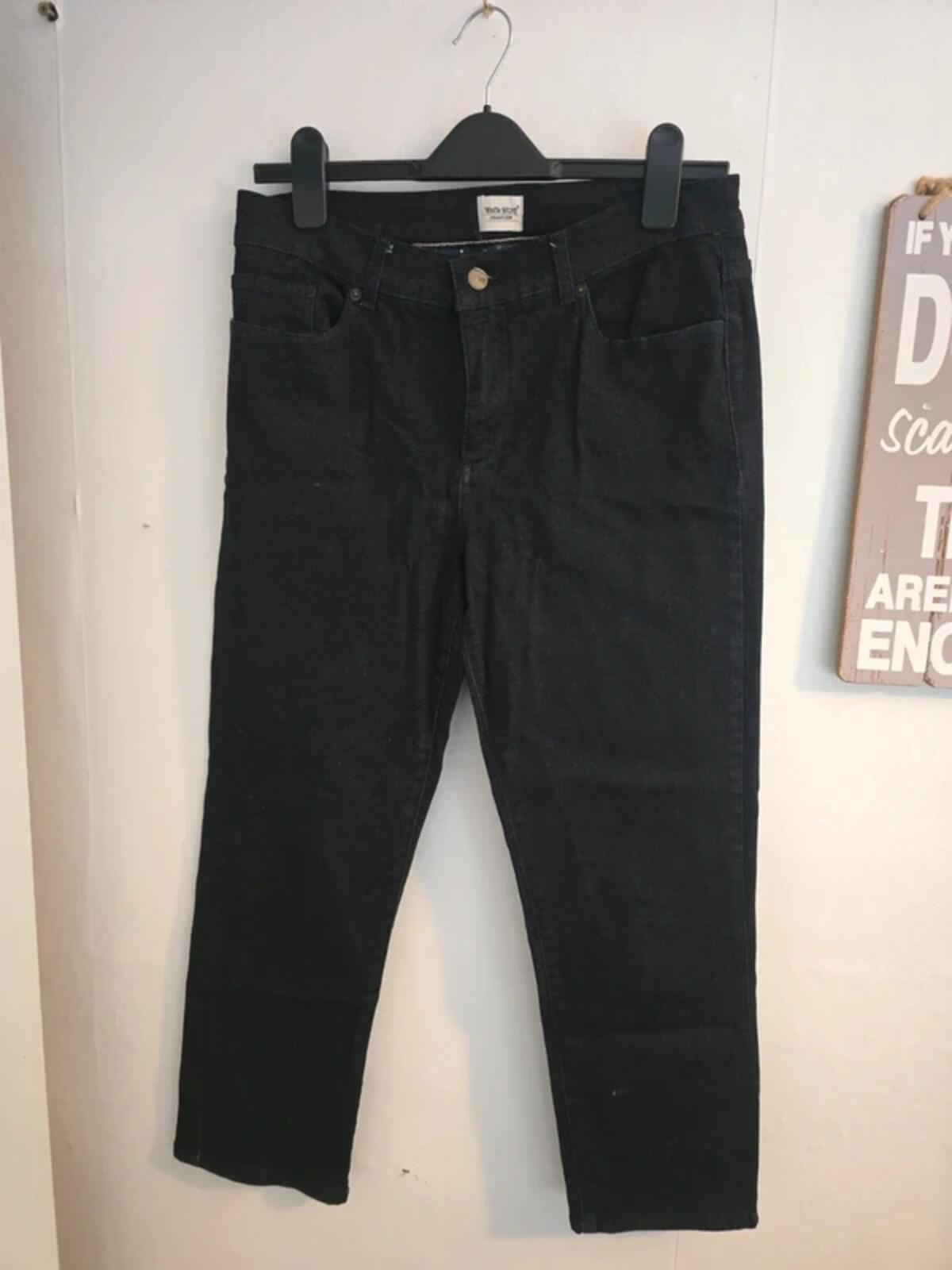 White Stuff Dark Navy 'Straight Crop' High-Waisted Jeans Size 12