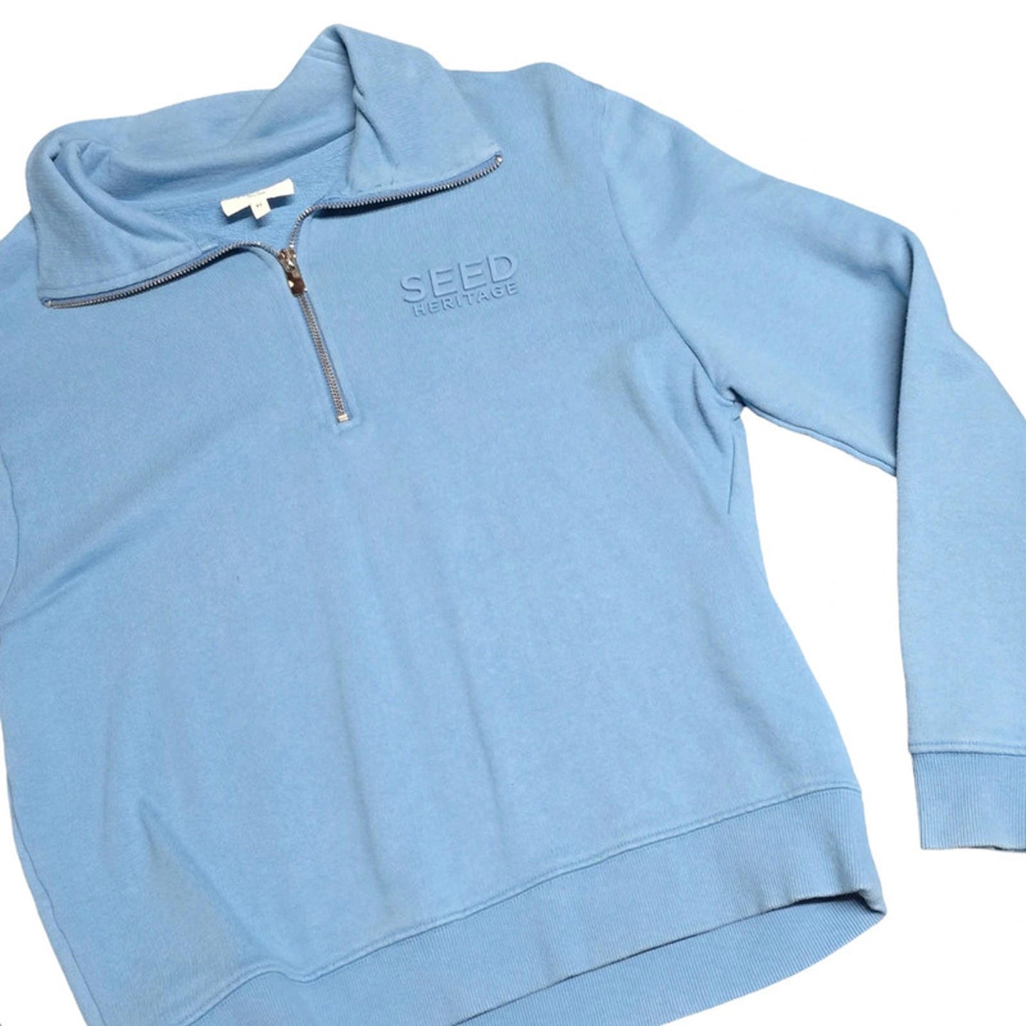 Seed Heritage Quarter Zip Jumper Blue XS UK Size 6/8 Casual Layering