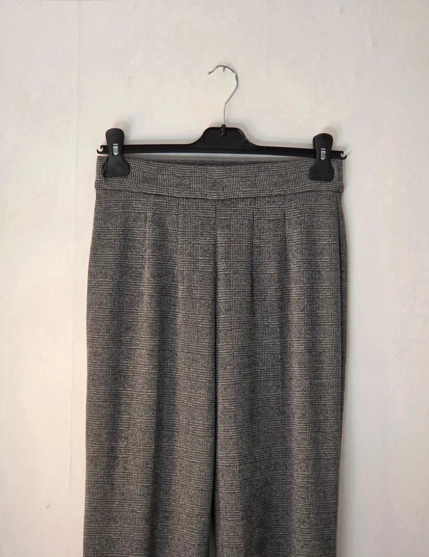Marks & Spencer Grey Checked Skinny Leggings Trousers Size 8