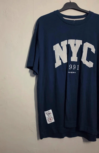 Primark Men's Navy Blue Cotton Crew Neck T-Shirt Size L