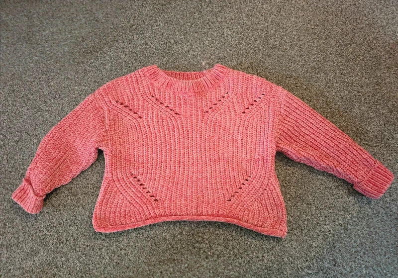 Matalan Girls Pink Chunky Knit Jumper Age 4 Years