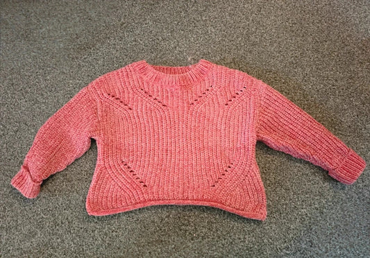 Matalan Girls Pink Chunky Knit Jumper Age 4 Years
